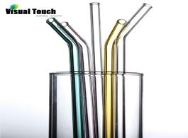 Foto van Huis inrichting visual touch 4pcs color glass straws eco friendly reusable drinking tube with cleani
