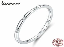 Foto van Sieraden bamoer simple minimalist finger rings for women 925 sterling silver stackable band fashion 