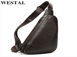 Foto van Tassen westal shoulder bag for men genuine leather s sling messenger chest 696