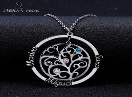 Foto van Sieraden nextvance stainless steel customized names round pendant necklaces color crystal family tre