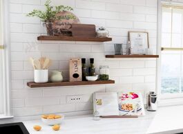 Foto van Huis inrichting wall mounted rustic floating shelves mount display rack decor wood shelf home storag