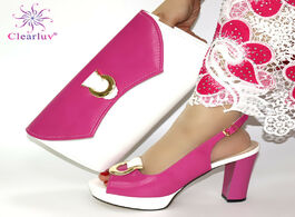 Foto van Schoenen comfortable heels pumps african sandals with matching bag nigerian design shoes and set for