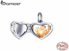 Foto van Sieraden bamoer custom photo personalized heart pendant charm for original silver bracelet and neckl