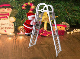 Foto van Speelgoed 1 pc santa claus climbing ladder electric doll christmas tree hanging ornament outdoor ind