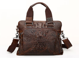 Foto van Tassen crocodile men genuine leather handbags vintage male messenger bag vertical shoulder business 