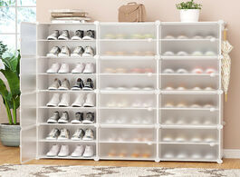 Foto van Meubels cube plastic dustproof shoe cabinet diy multilayer rack storage shoes boots organizer with d