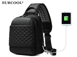 Foto van Tassen eurcool messenger bag for men black crossbody bags 7.9 ipad waterproof shoulder usb charging 
