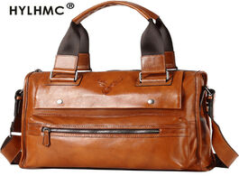 Foto van Tassen men s bag leather large capacity handbag business casual briefcase shoulder messenger 14 lapt
