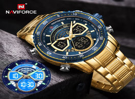 Foto van Horloge naviforce mens military sports waterproof watches luxury analog quartz digital wrist watch f