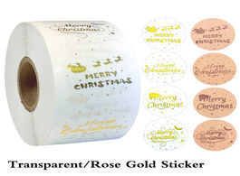 Foto van Kantoor school benodigdheden 500pcs roll christmas sticker rose gold labels for gift sealing adhesiv