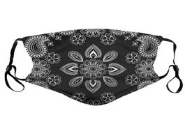 Foto van Beveiliging en bescherming women mask mandala flower print face masks reusable black fabric protecti