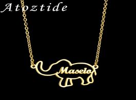 Foto van Sieraden atoztide personalized fashion cute elephant necklace stainless steel name pendant for colli