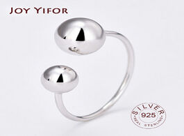Foto van Sieraden 925 sterling silver minimalist two beads ball new trendy simple geometric open rings for wo