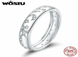 Foto van Sieraden wostu stars moon ring 100 925 sterling silver sparkling zircons original rings for women we