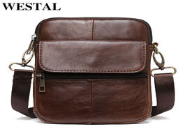 Foto van Tassen westal genuine leather men s shoulder bag male small phone for crossbody thin designer bags 7