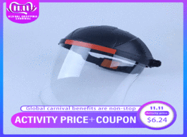 Foto van Beveiliging en bescherming safety protective cover head mounted face shield clear screen protect sha