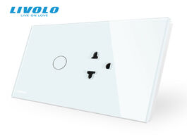Foto van Elektrisch installatiemateriaal livolo us au standard touch switch socket with white crystal glass p