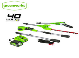 Foto van Gereedschap greenworks 20302 g max 40v 8 inch cordless 2in1 pole saw and hedge trimmer combo battery