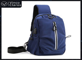 Foto van Tassen fashion men chest bag high quality trend usb charging business bags for lightweight waterproo