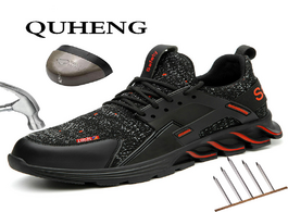 Foto van Schoenen quheng safety work shoes for men steel toe cap anti smashing working boots indestructible n