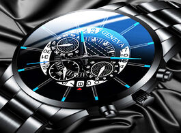 Foto van Horloge watch men stainless steel new 2020 geneva luxury bussiness fashion top brand calendar quartz