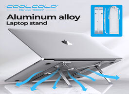 Foto van Computer coolcold laptop stand height adjustable aluminum riser holder portable ergonomic notebook t