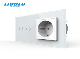Foto van Elektrisch installatiemateriaal livolo 16a eu standard wall power socket with touch switch ac220 250