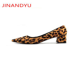 Foto van Schoenen size 33 lepord print heels 3 5 7 cm flock shoes fashion 2020 summer pumps female heeled for