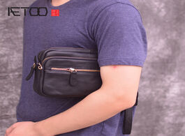 Foto van Tassen aetoo clutches men s leather handbags double zipper multifunctional head layer cowhide large 