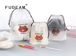 Foto van Tassen fudeam 2 pcs bear flamingo transparent drawstring bag multi size jewelry packaging waterproof