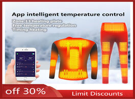 Foto van Sport en spel winter heating underwear set usb battery powered heated thermal tops pants smart phone
