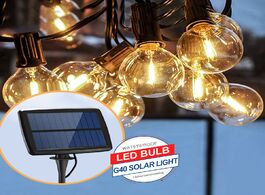 Foto van Lampen verlichting 5ft g40 bulb globe solar string lights with clear backyard patio vintage bulbs de