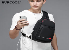 Foto van Tassen eurcool 9.7 ipad crossbody shoulder bag for men short trip messenger bags water repellent usb
