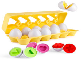 Foto van Speelgoed coogam matching eggs 12 pcs set color shape recoginition sorter puzzle for easter bingo ga