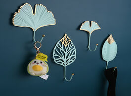 Foto van Huis inrichting nordic wrought iron hook key hanger wall hooks exquisite leaf modeling crafts decora