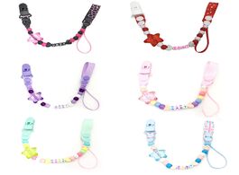 Foto van Baby peuter benodigdheden 1pc soother chain name hanmade star and letter ribbon zebra beads pacifier