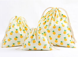 Foto van Tassen 3 size fruit design printed drawstring bag pocket storage pouch pineapple pattern backpack wo