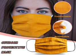 Foto van Beveiliging en bescherming natural linen adult mask reusable mouth caps protective washable face bre