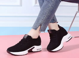 Foto van Schoenen new women summer mesh platform sneakers trainers white shoes 9.5cm high heels wedges outdoo