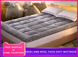 Foto van Meubels 10cm thick lamb down winter warm mattress upholstery high quality household pad quilt tatami