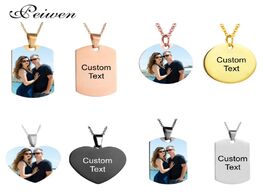 Foto van Sieraden personalized customization necklace custom color photo engrave text stainless steel for wom