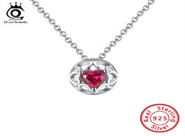 Foto van Sieraden orsa jewels 925 sterling silver round pendant hollow out heart design with rose red shape z