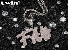 Foto van Sieraden uwin hiphop jewelry cursive writing name necklace initial letters pendant full iced words c
