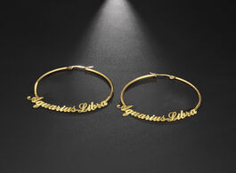 Foto van Sieraden lemegeton fashion custom name large earring for women stainless steel personalized circle e