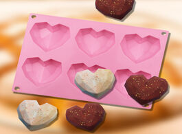 Foto van Huis inrichting new 3d diy diamond heart shape silicone mold for baking cake chocolate fondant soap 