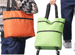 Foto van Huis inrichting reusable portable shopping trolley bag collapsible folding two stage zipper grocery 