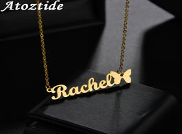 Foto van Sieraden atoztide 2020 new butterfly with personalized name necklaces for women nameplate jewelry st