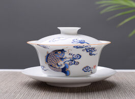 Foto van Huis inrichting high quality white bone china gaiwan tea set travel ceramic kung fu chinese porcelai