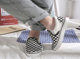 Foto van Schoenen slip on flat canvas shoes women checkered vulcanize plaid female casual loafers ladies lazy