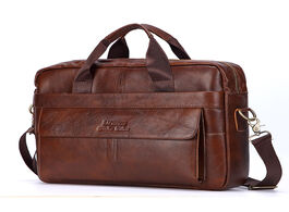Foto van Tassen men genuine leather handbag fashion office 14 inch laptop briefcase bag male computer shoulde